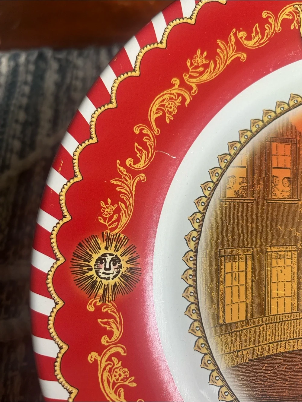 Restoration Hardware Vintage Collectible Antique Circus Animal Tin 4 Set Plates